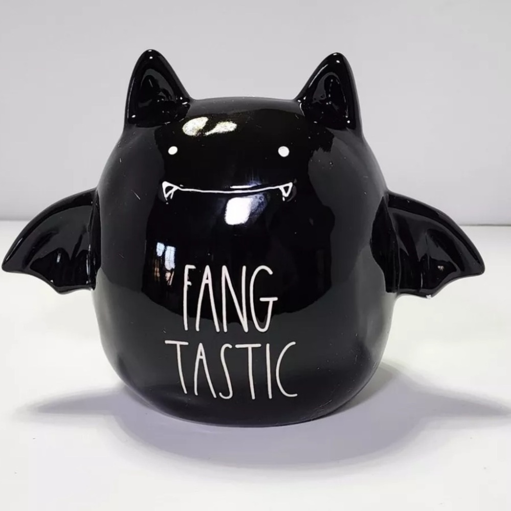 Rae Dunn  Fang Tastic Adorable Black Bat Ceramic